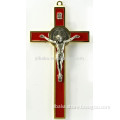 St Benedict Crucifix Cross 8\" Wall Red Enamel